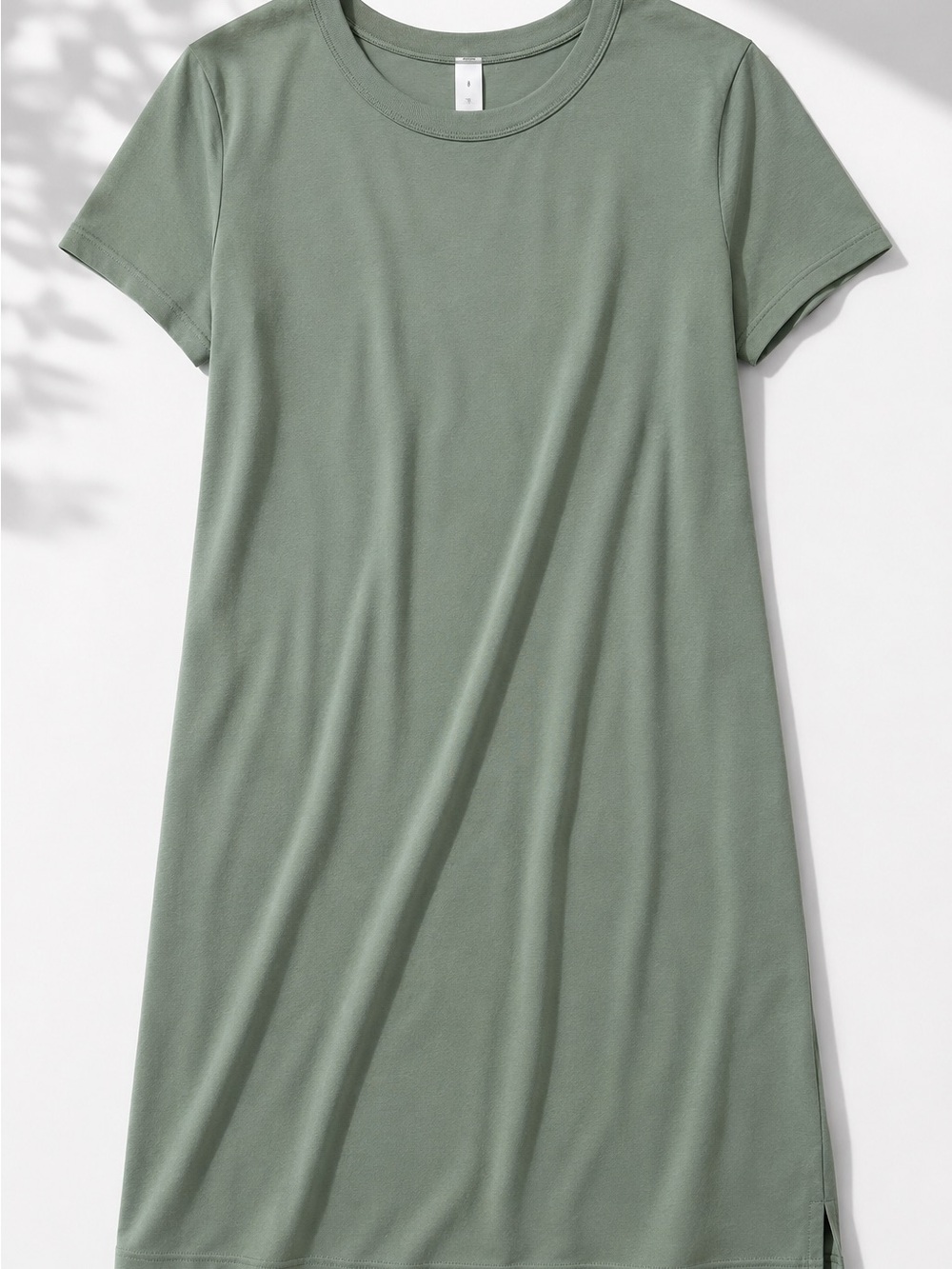 Lululemon Classic-Fit Cotton-Blend T-Shirt Dress NWT Size 8 Grey Eucalyptus